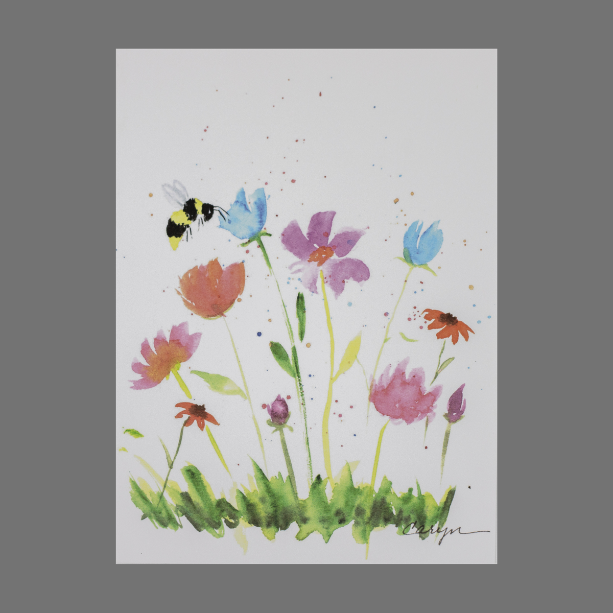 Pack of 4 Flowers with a Bee (20066) JuLu Cards