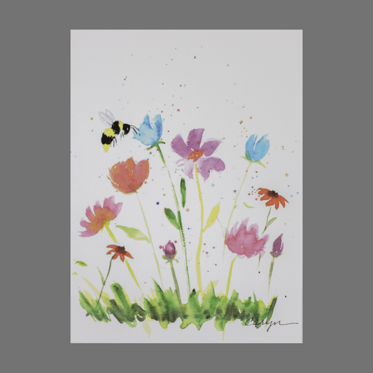 Pack of 4 - Flowers with a Bee (20066)