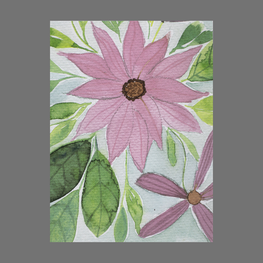 Pack 4 - Pink Flowers with Greenery (20064)