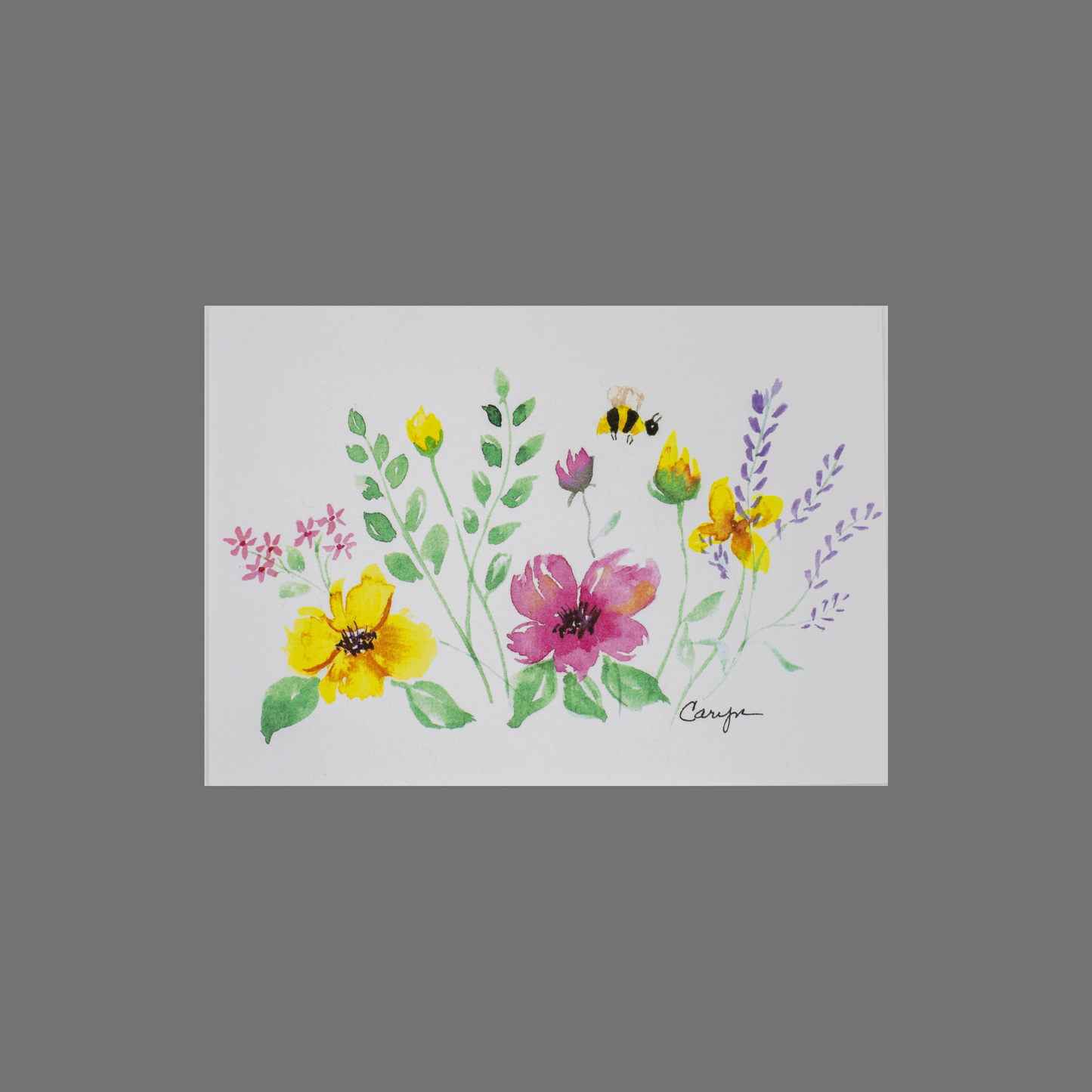 Pack of 8 - Flowers with Bee (10095)