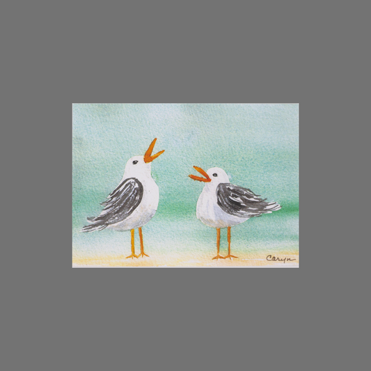Pack of 8 - Two Birds on the Beach (10091)