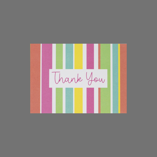 Pack of 8 - "Thank You" with Pastel Stripes (10088)