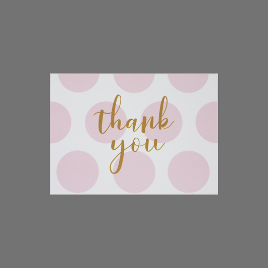 Pack of 8 - "Thank you" with Pink Circles (10089)