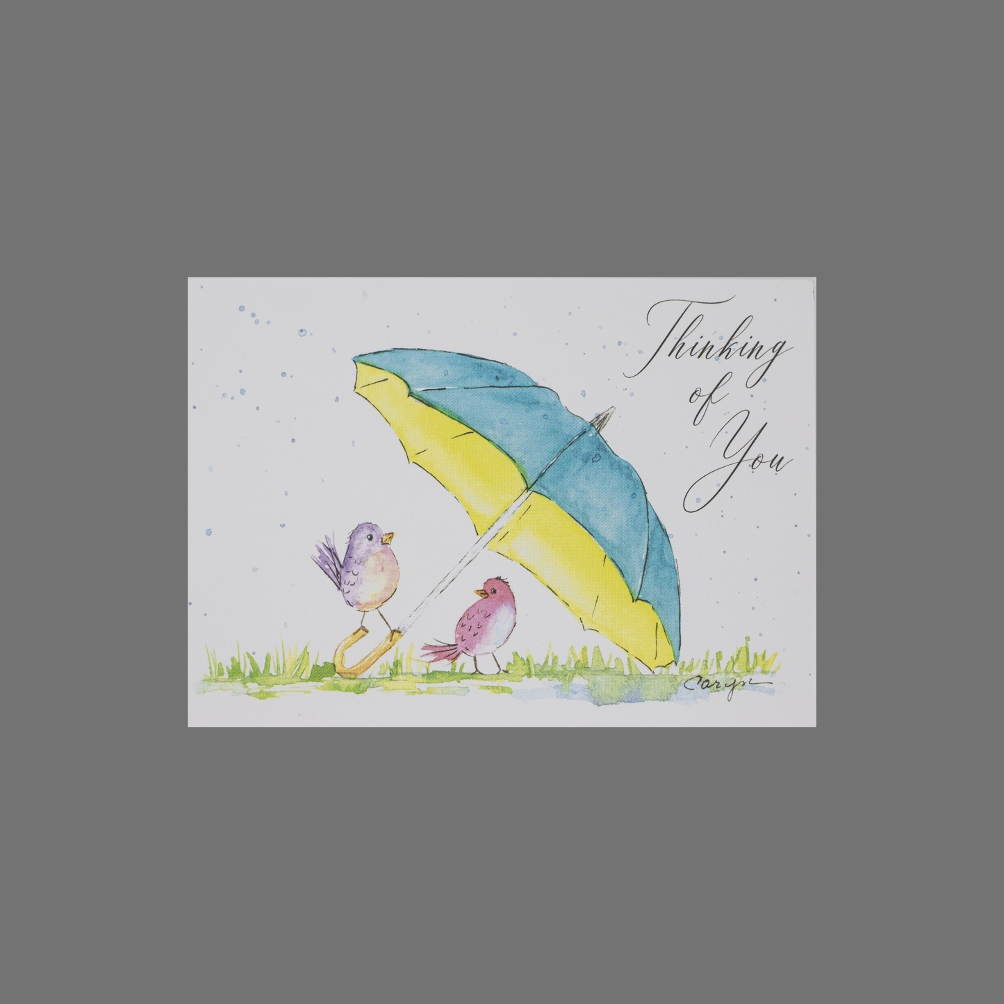 Pack of 8 - "Thinking of You" with Umbrella and Birds (10087)