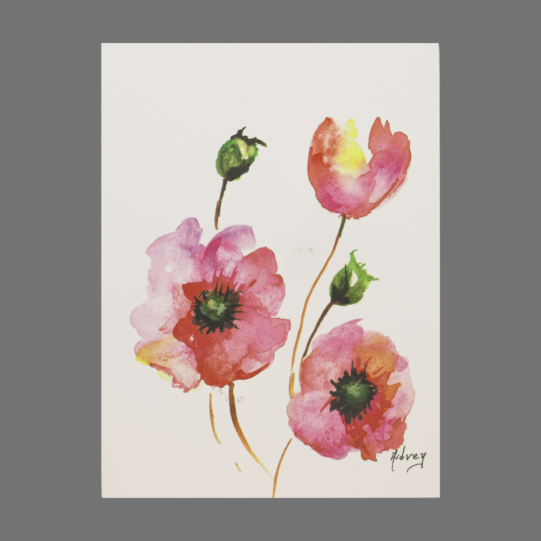 Pack of 4 - Delicate Pink Flowers with Buds (20035)