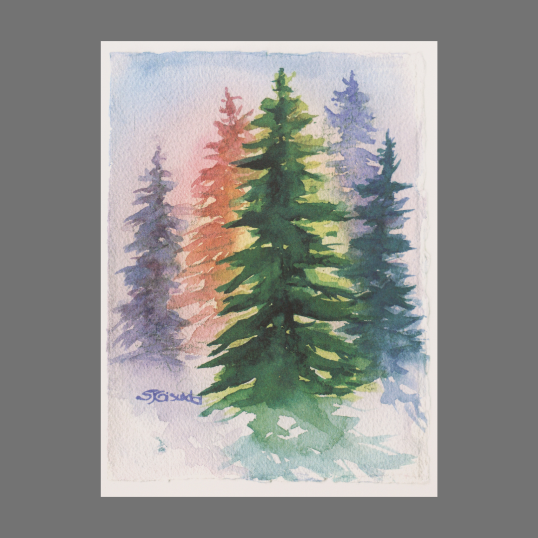 Pack of 4 - Evergreen Trees of Various Colors (20010)