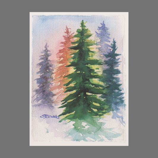 Pack of 4 - Evergreen Trees of Various Colors (20010)