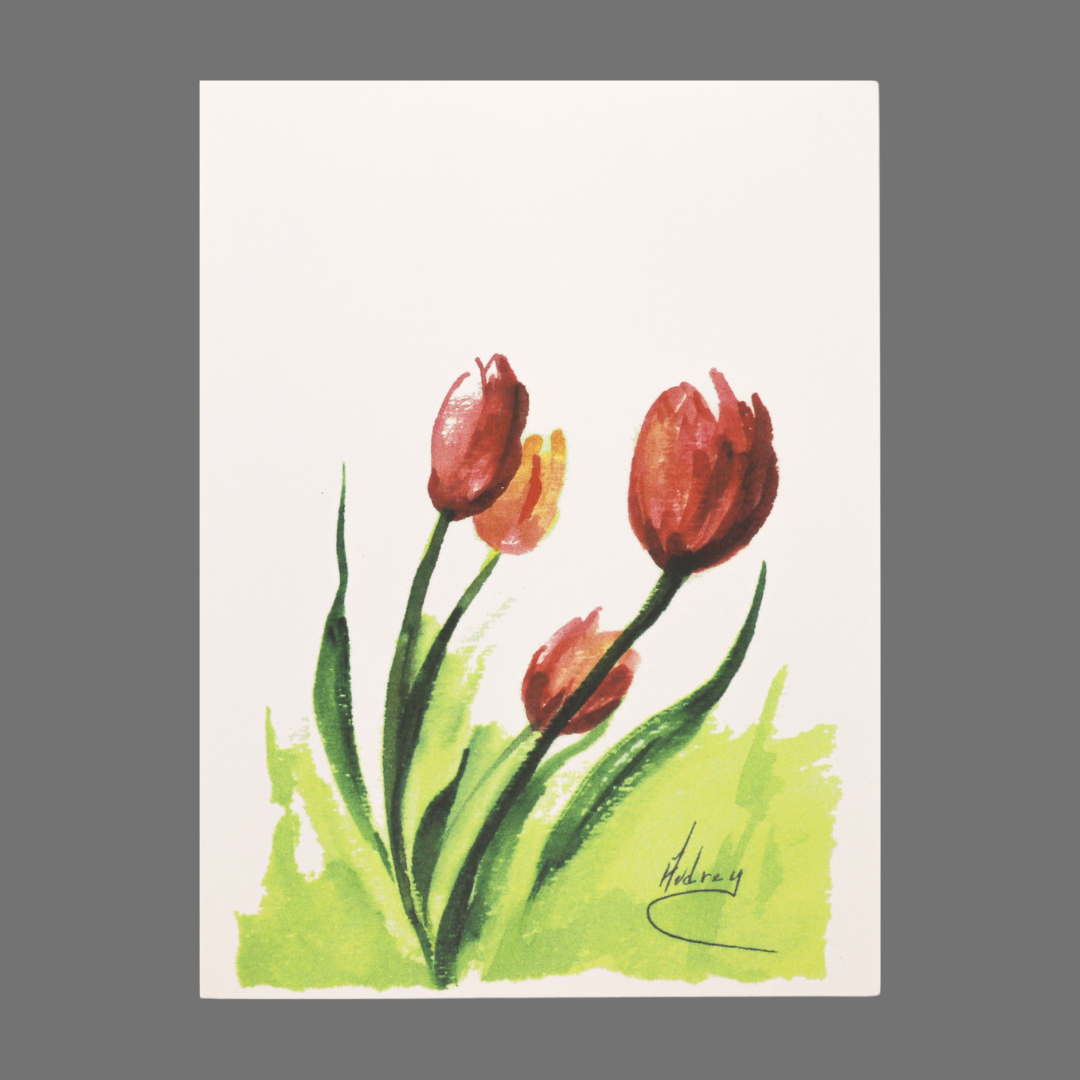 Pack of 4 - Four Red Tulips (20026)