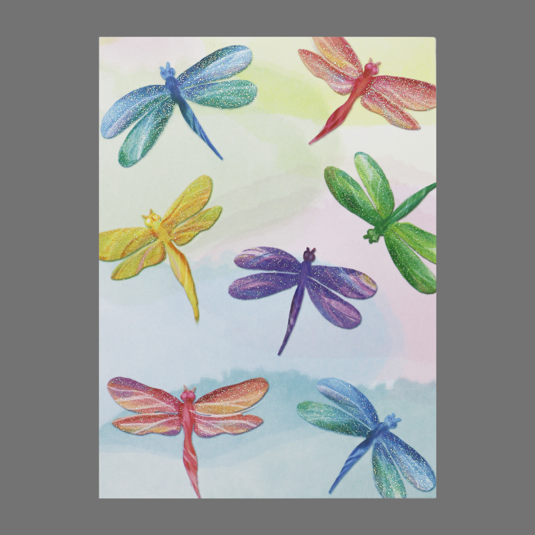 Pack of 4 - Sparkly and Colorful Dragonflies (20041)