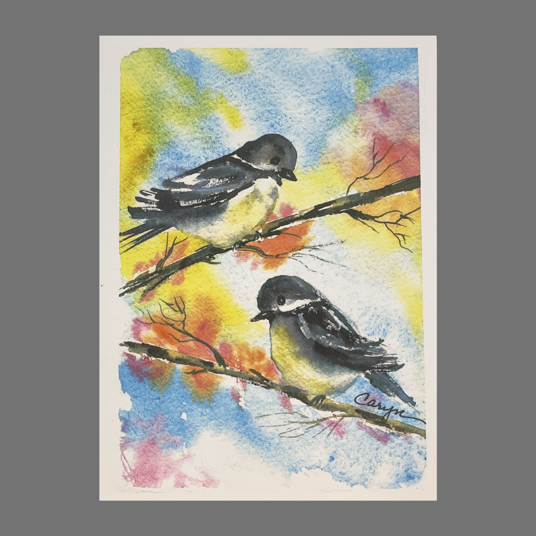 Pack of 4 - Two Birds on Branches (20050)
