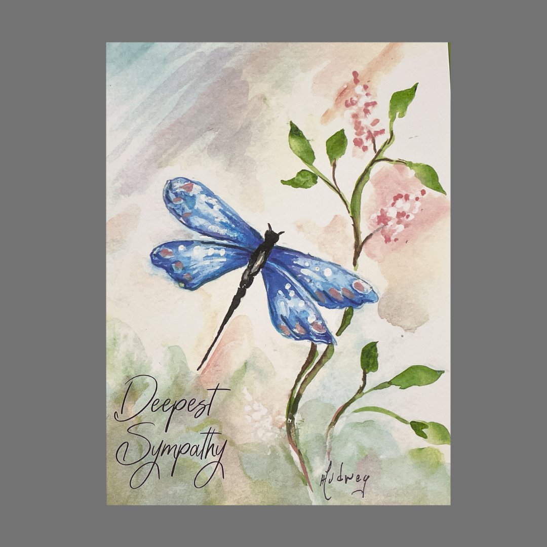 Pack of 4 - "Deepest Sympathy" with Blue Dragonfly (20052)