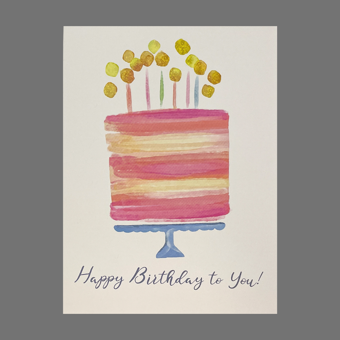 Pack of 4 - "Happy Birthday to You!" with Cake (20049)