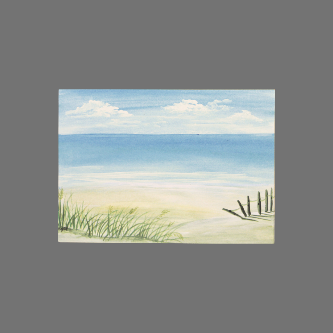 Pack of 8 - Beach Scene with Fence and Grass (10030)