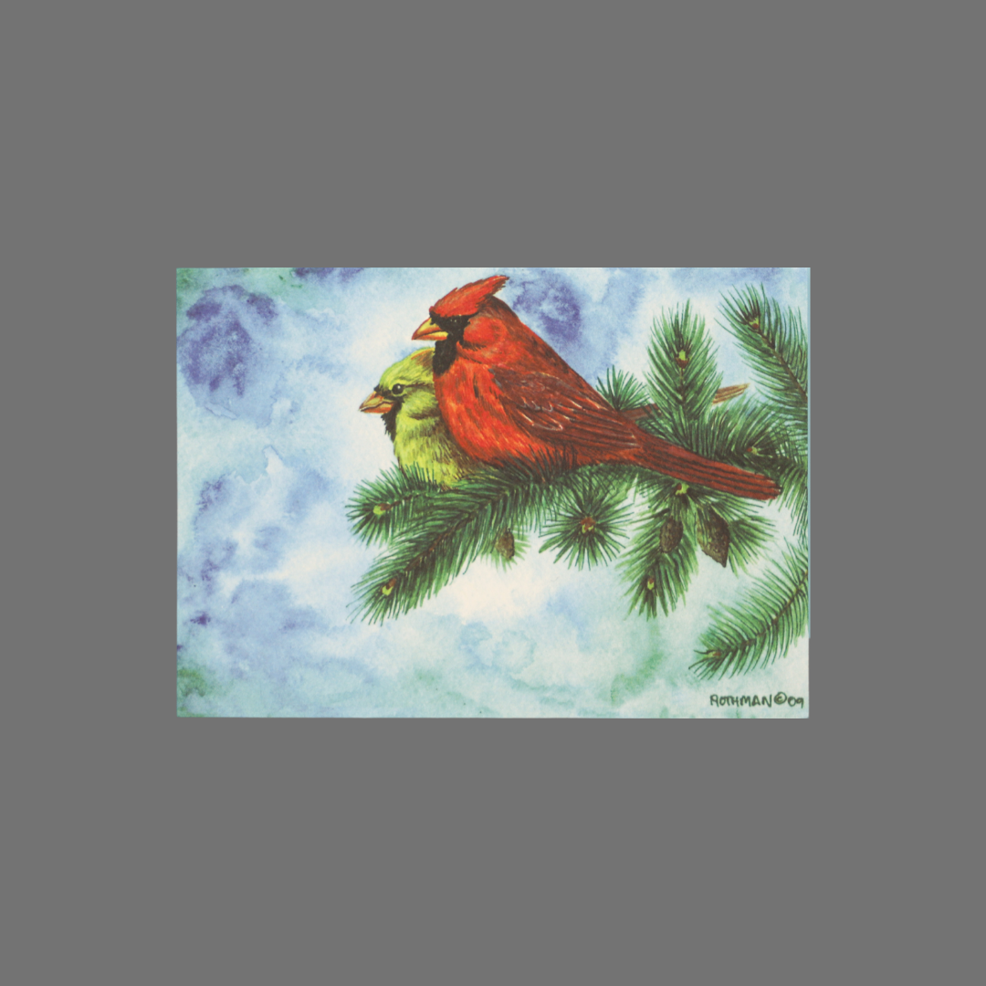 Pack of 8 Cardinals on Evergreen Branch (10033) JuLu Cards