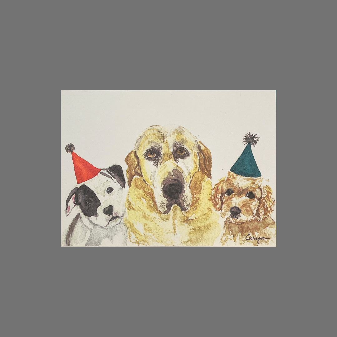 Pack of 8 - Three Dogs at a Party (10074)