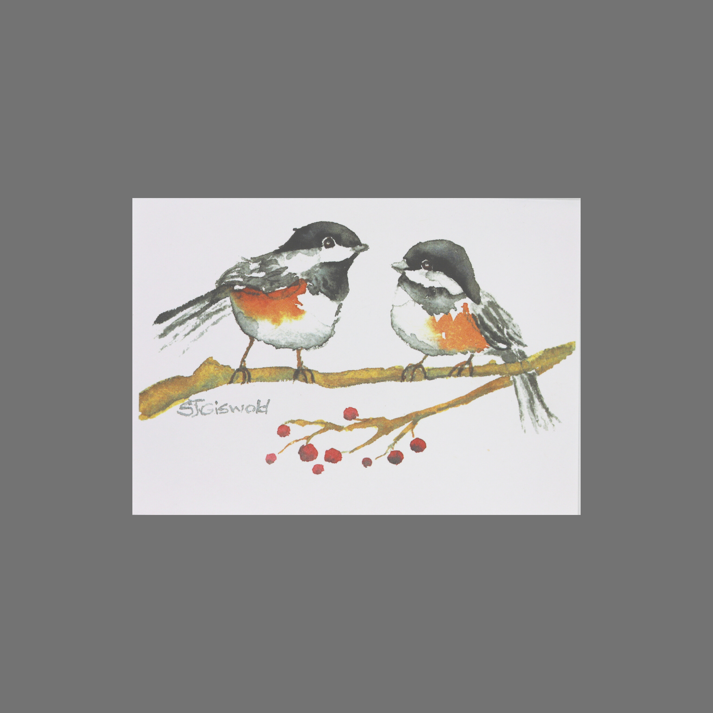 Pack of 8 - Two Robins on a Branch (10084)