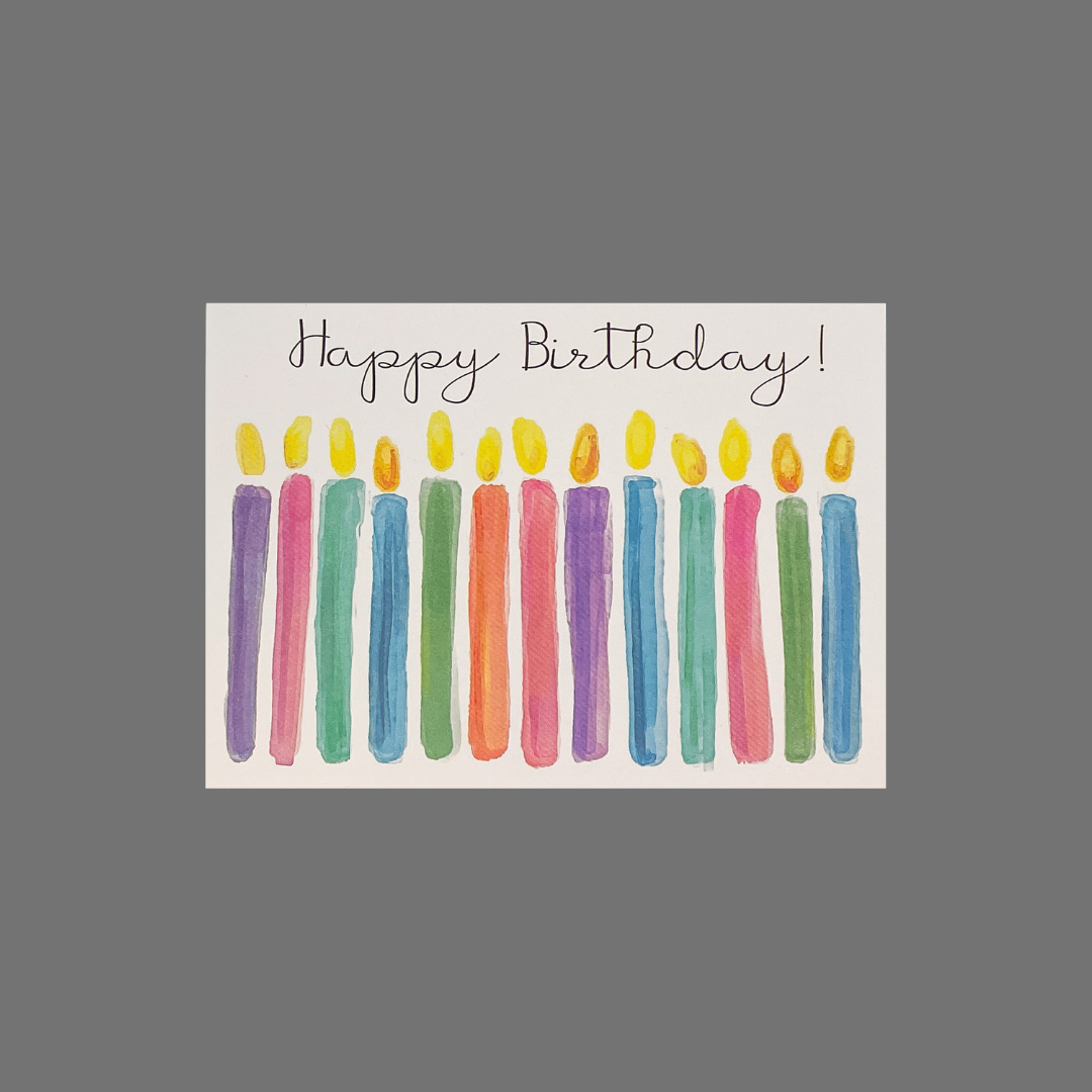 Pack of 8 - "Happy Birthday!" with Lit Candles (10072)