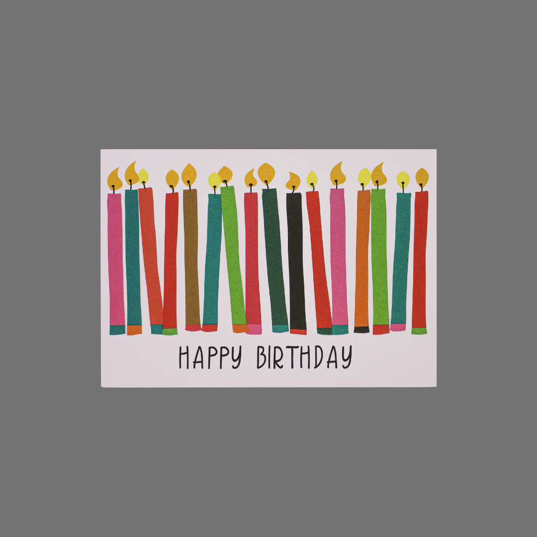 Pack of 8 - "Happy Birthday" with Lit Candles (10050)