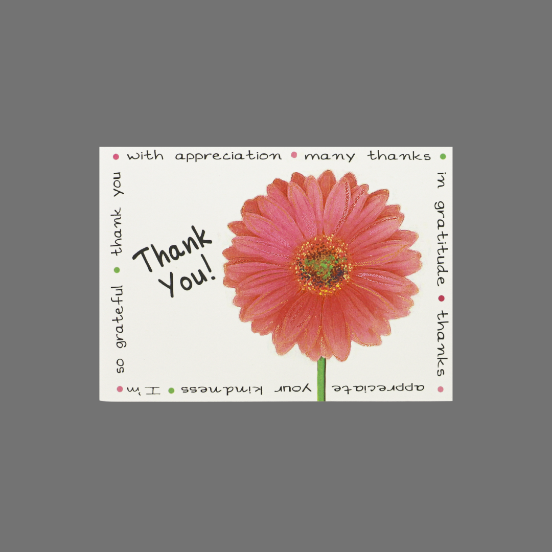 Pack of 8 - "Thank You!" with Daisy and Words in Border (10016)