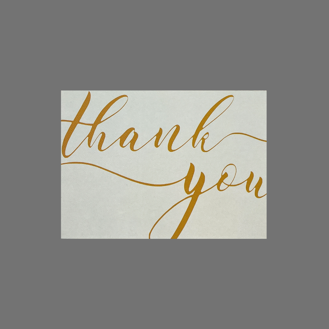 Pack of 8 - "Thank You" in Gold Print (10078)