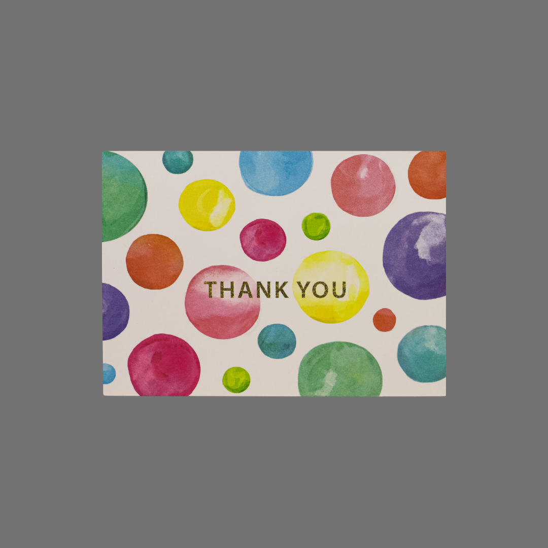 Pack of 8 - "Thank You" with Pastel Circles in Varying Sizes (10055)