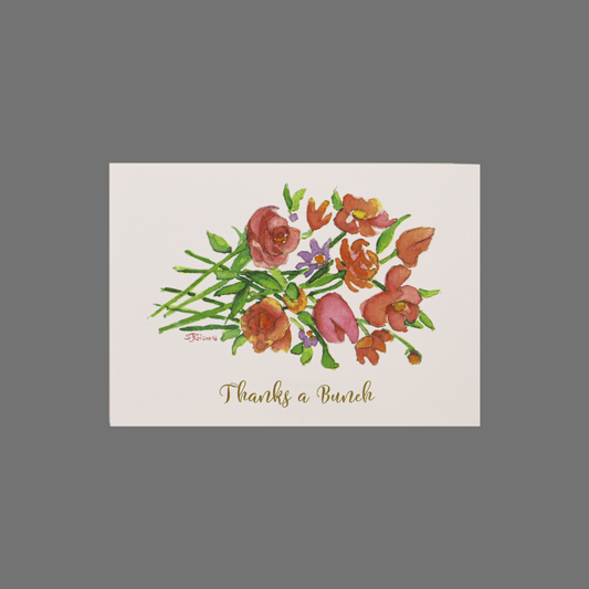 Pack of 8 - "Thanks a Bunch" with Flowers (10023)