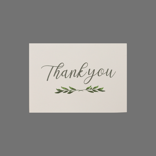 Pack of 8 - "Thank you" with Branch and Leaves (10001)